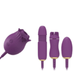 Rose Pleasure Combo Vibrating Expanding Sucking