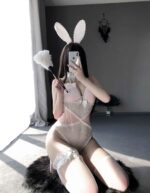 T-2433  Cosplay sexy halterneck bunny one-piece coverall - Image 3