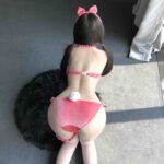 T-2431  Gold velvet bow bandeau sexy playful bunny set - Image 8