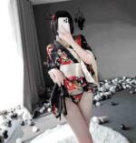 T-1006 Sexy pajamas, fun clothes, easy to take off, seductive bed, exposed women's kimono, uniform, emotional and fun underwear - Image 2