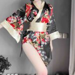 T-1006 Sexy pajamas, fun clothes, easy to take off, seductive bed, exposed women's kimono, uniform, emotional and fun underwear - Image 5