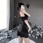 T-2549 Temptation thin suspender nightdress, dressing gown, bathrobe women's loungewear set - Image 3