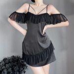 T-2549 Temptation thin suspender nightdress, dressing gown, bathrobe women's loungewear set - Image 8