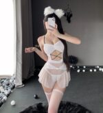 T-2686  Pure sexy lace sheer tulle pajamas - Image 4