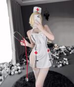 T-2501 Strap lace see-through nurse dress hot sexy uniform - Image 4