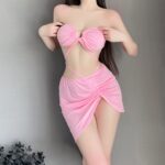 T-2713 Suspender high waist split nightdress short skirt - Image 5