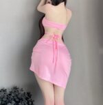 T-2713 Suspender high waist split nightdress short skirt - Image 6