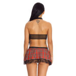 L-7001 sexy  Lingerie Set for Women Sexy Lace Two Piece Lingerie Outfits with Tie Top and Mini Pleated Skirt Set - Image 4
