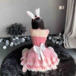 T-1051 Charming rabbit tube top dress bunny girl cos uniform sexy suspender nightdress - Image 4