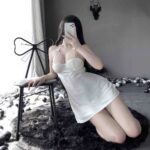 T-2450 Sexy lace slip dress satin chiffon loungewear pajamas - Image 7