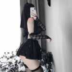 T-2397  Black and white bridal chiffon skirt - Image 6