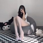 W -3058 Black silk fishnet lace jumpsuit sex stockings - Image 4