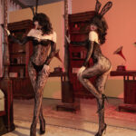 W-3126 Erotic mesh bandeau open crotch one-piece - Image 3