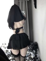 T-2397  Black and white bridal chiffon skirt - Image 8