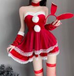 T-1051 Charming rabbit tube top dress bunny girl cos uniform sexy suspender nightdress - Image 5