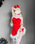 T-2494 Plush bow Christmas dress - Image 7