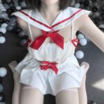 T- 2391 Sexy sailor student set Navy uniform seduction short skirt set - Image 2