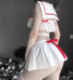 T- 2391 Sexy sailor student set Navy uniform seduction short skirt set - Image 3