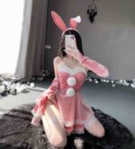 T-1051 Charming rabbit tube top dress bunny girl cos uniform sexy suspender nightdress - Image 3