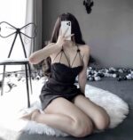 T-2450 Sexy lace slip dress satin chiffon loungewear pajamas - Image 4