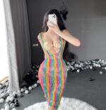 W-0010 Erotic lingerie jacquard sexy colorful mesh - Image 2