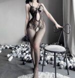 W-3101  Erotic mesh bandeau open crotch one-piece - Image 7