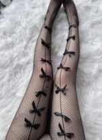 W-3008 Clear butterfly fishnet socks - Image 5