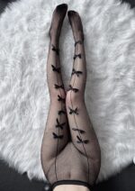 W-3008 Clear butterfly fishnet socks - Image 6