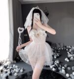 T-2541  Sweet mesh bride opens without taking off her jumpsuit uniform - Image 2