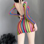 W-0002  Erotic lingerie jacquard sexy colorful mesh - Image 3