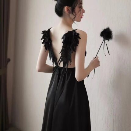 Angel wings sling nightgown uniform temptation backless temptation