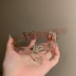 P-659  Pink heart lock leather collar - Image 3